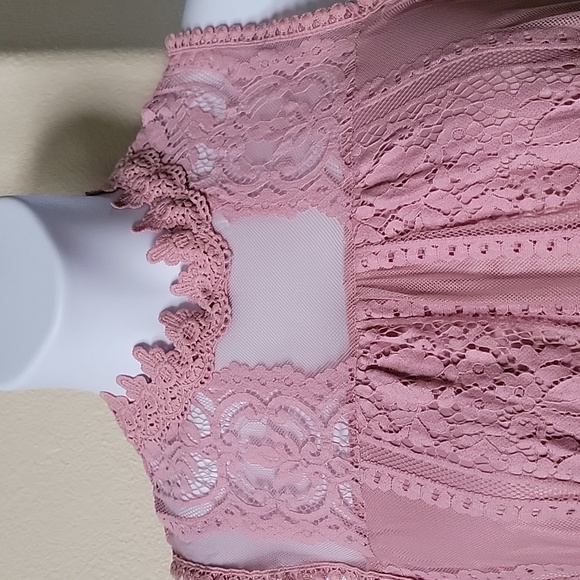 NY COLLECTION Sleeveless Mock Neck Lace Top Pink size XL - Picture 2 of 15